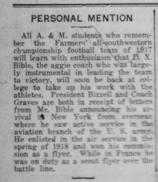Coach Bible Returns March 31, 1919.jfif
